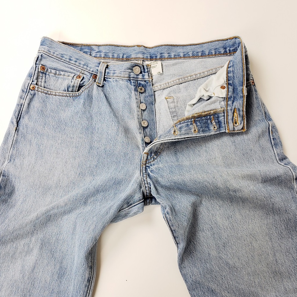 Levis 501 Button Fly Jeans Faded 34x34